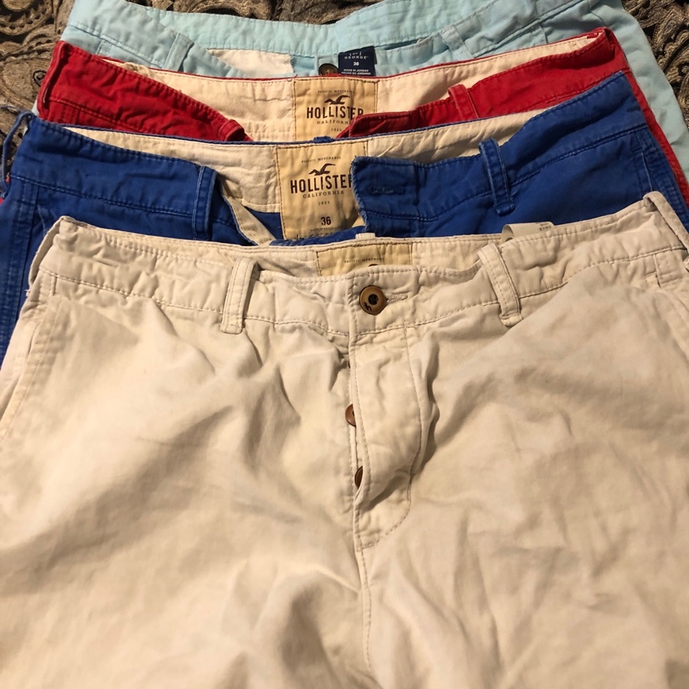 4 pairs of shorts. Hollister (3) and George (1)